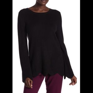 Michael Stars Scalloped Hem Crew Neck Sweater